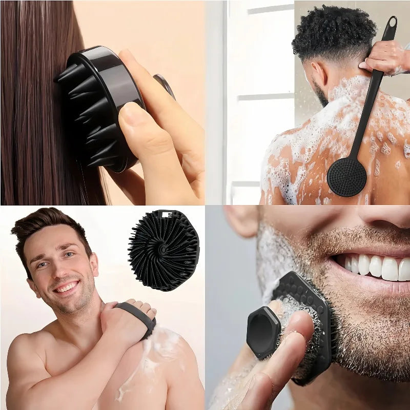 סט מברשות סיליקון לניקוי ועיסוי הגוף והפנים